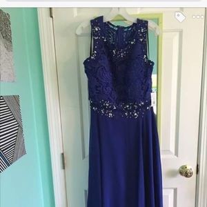 Blue lace prom dress worn once